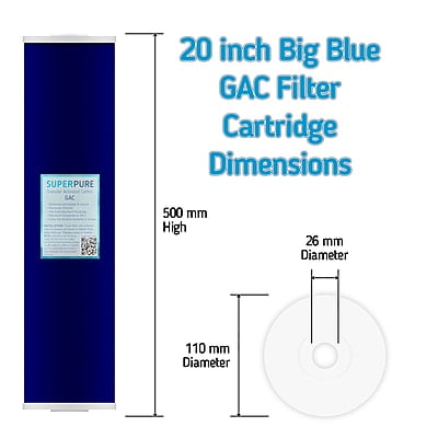SUPERPURE 20 inch Big Blue GAC Water Filter Replacement Cartridge SUPERPURE 20 inch Big Blue GAC Water Filter Replacement Cartridge