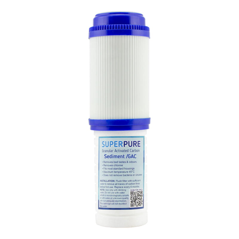 SUPERPURE 10inch Melt Blown Sediment / GAC Combination Filter SUPERPURE 10inch Melt Blown Sediment / GAC Combination Filter