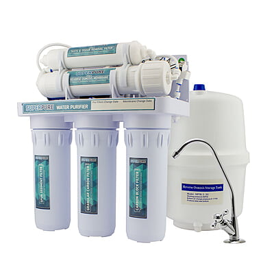 SUPERPURE 50GPD Reverse Osmosis Filtration System - With Booster Pump