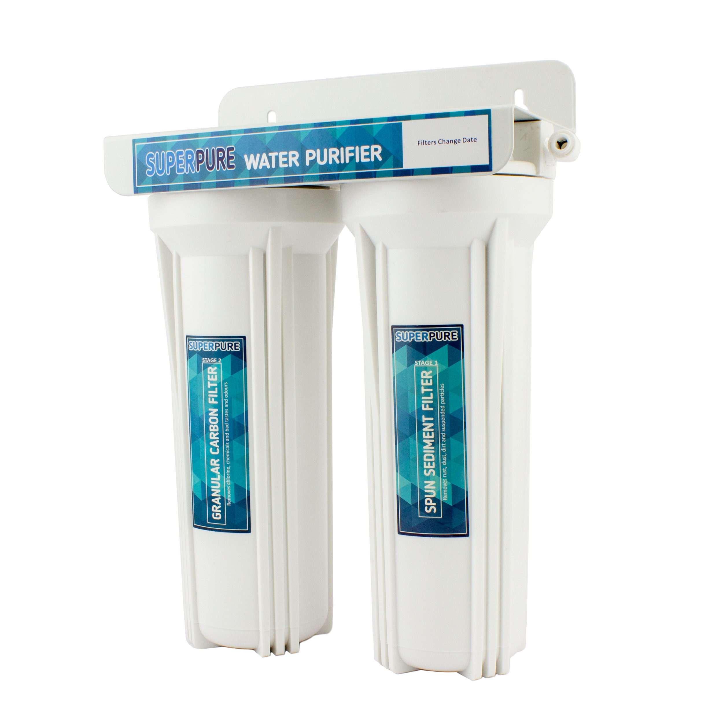 Double under counter unit with Carbon Block filter