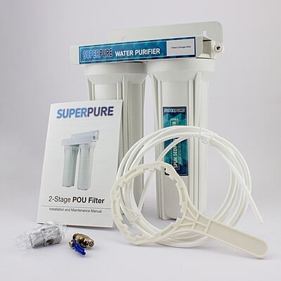 SUPERPURE 2-Stage Under Counter Unit with Granular Activated Carbon