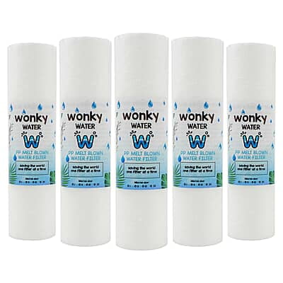 Wonky Water 10 inch Slimline Sediment Replacement Water Filter 5Mic (5 Pack)